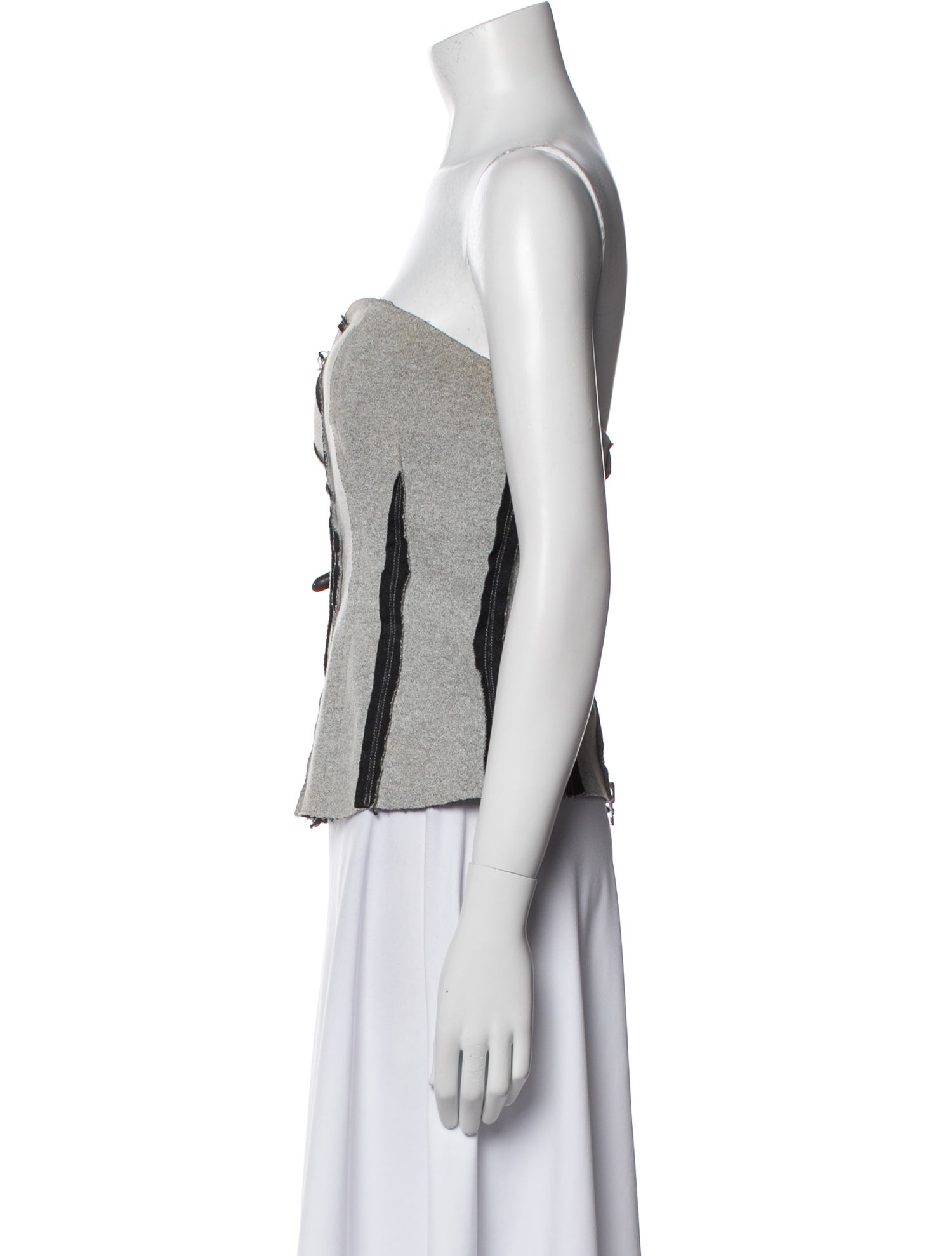 Eckhaus Latta Printed Strapless Crop Top