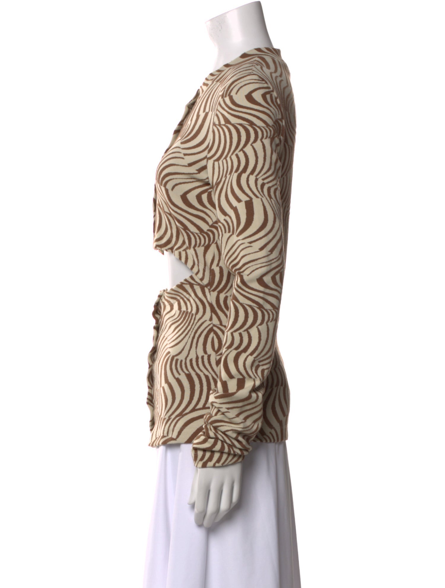 Eckhaus Latta Printed Crew Neck Button-Up Top