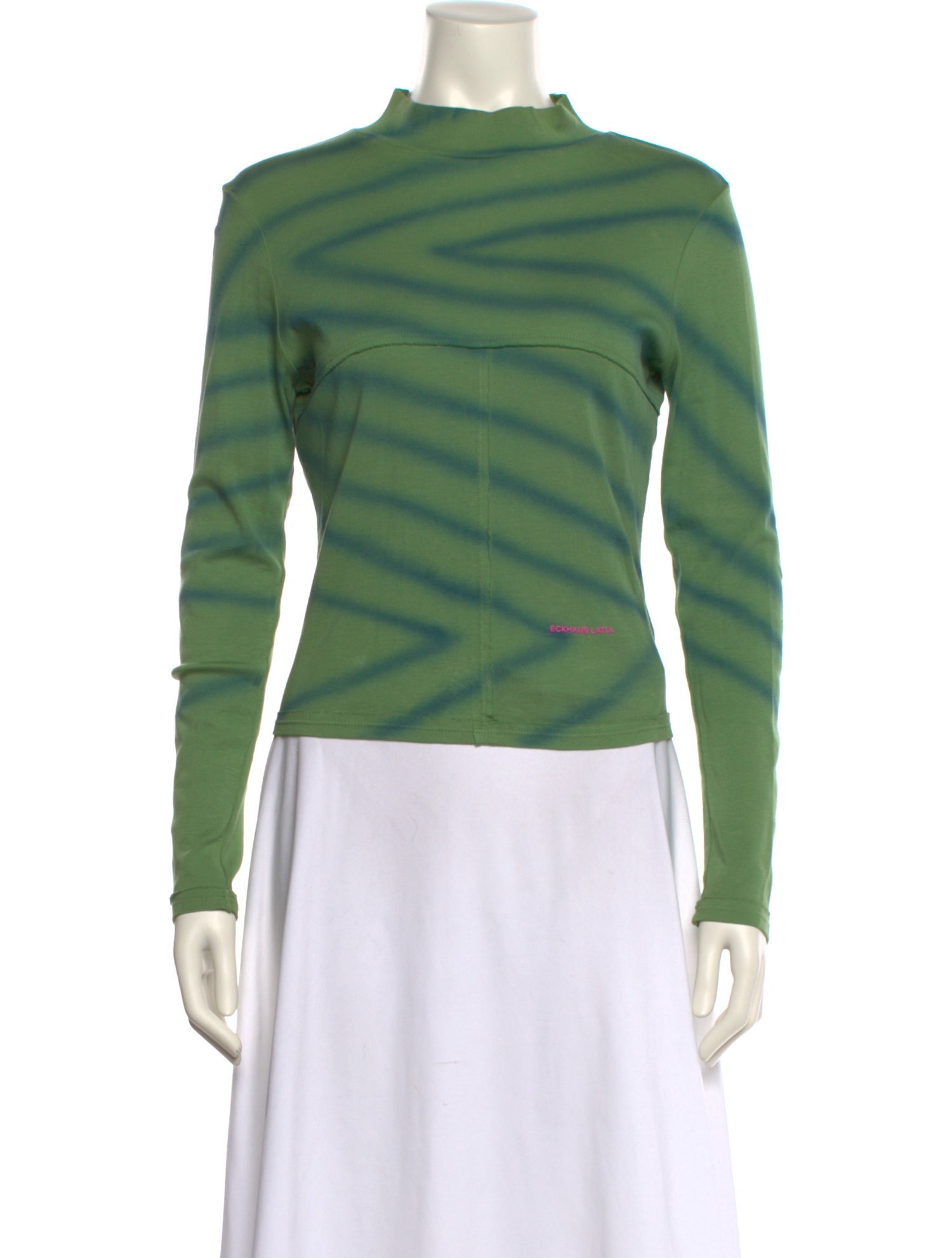 Eckhaus Latta Striped Mock Neck Top