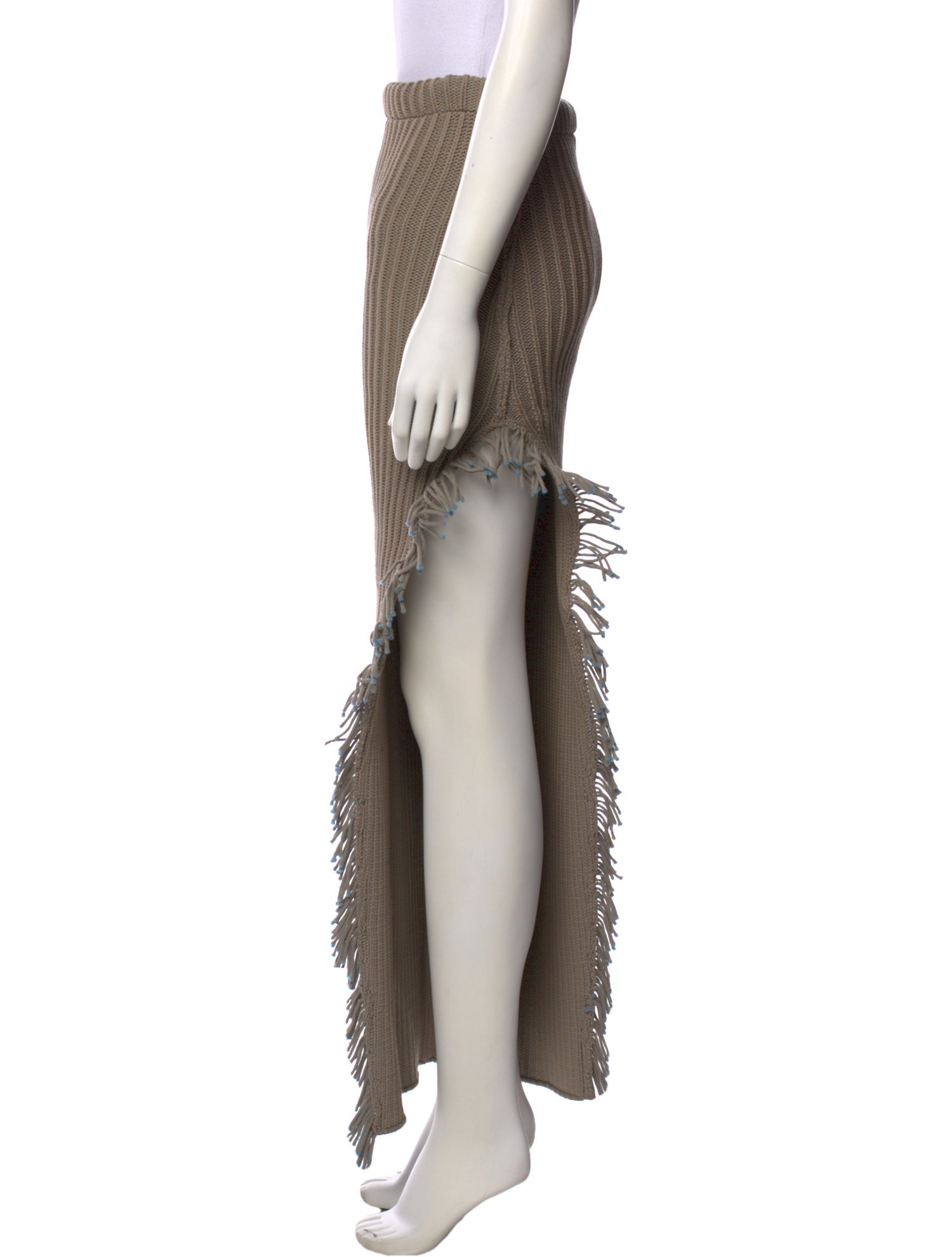 Eckhaus Latta Fringe Trim Accent Long Skirt