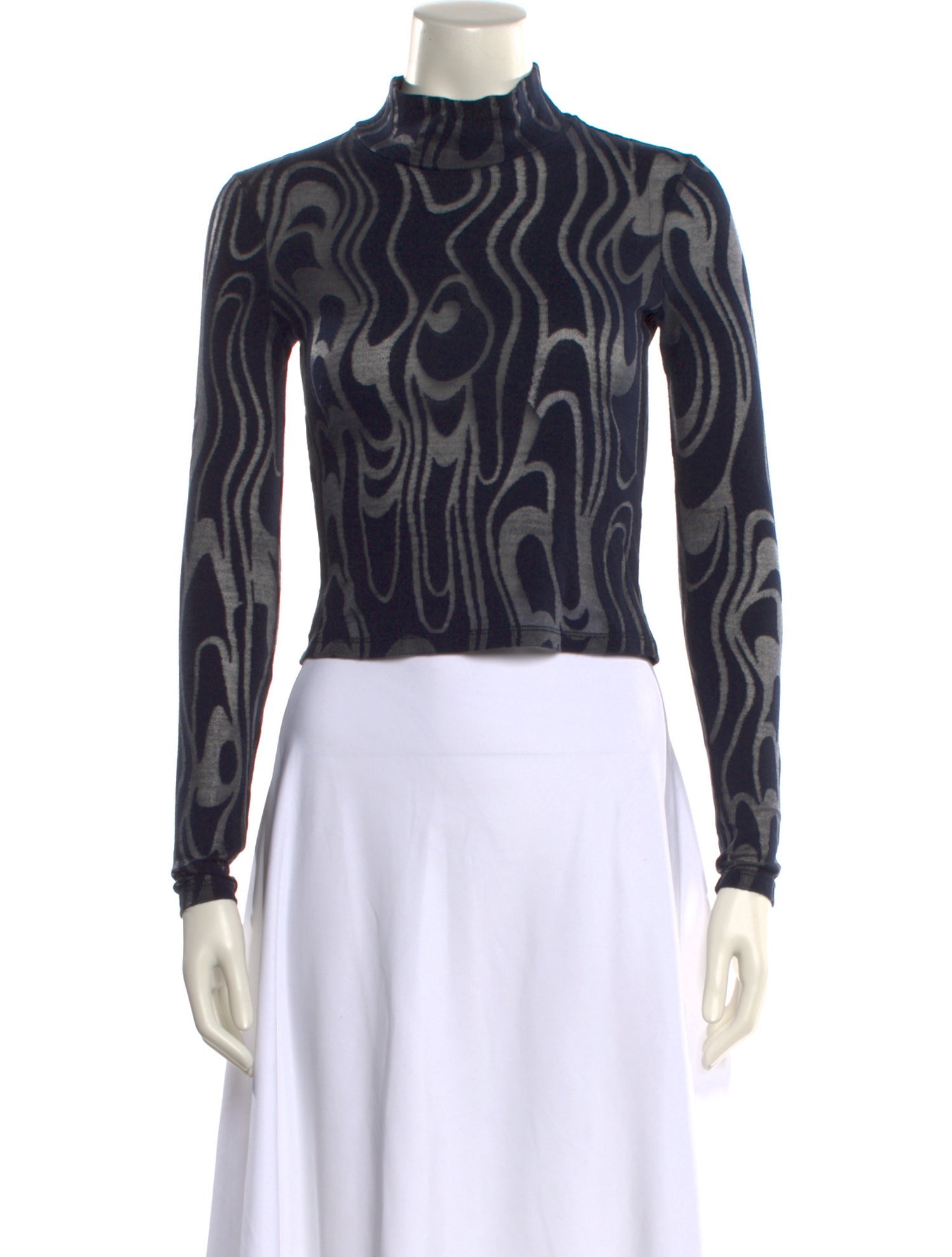 Eckhaus Latta Printed Mock Neck Crop Top