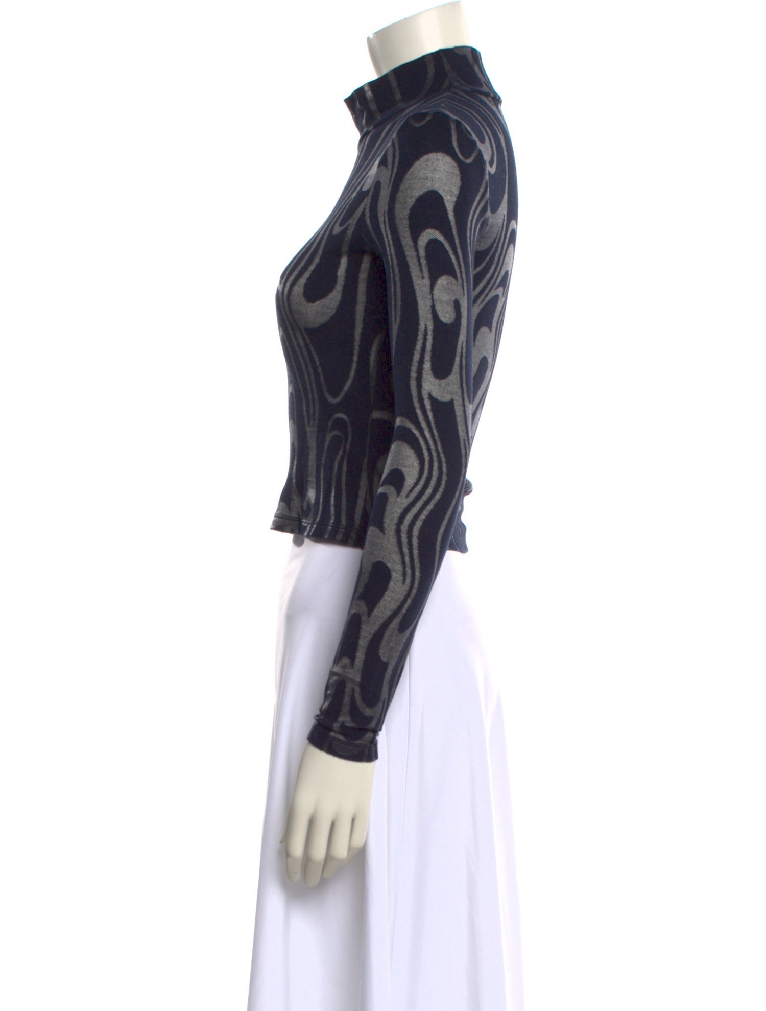 Eckhaus Latta Printed Mock Neck Crop Top