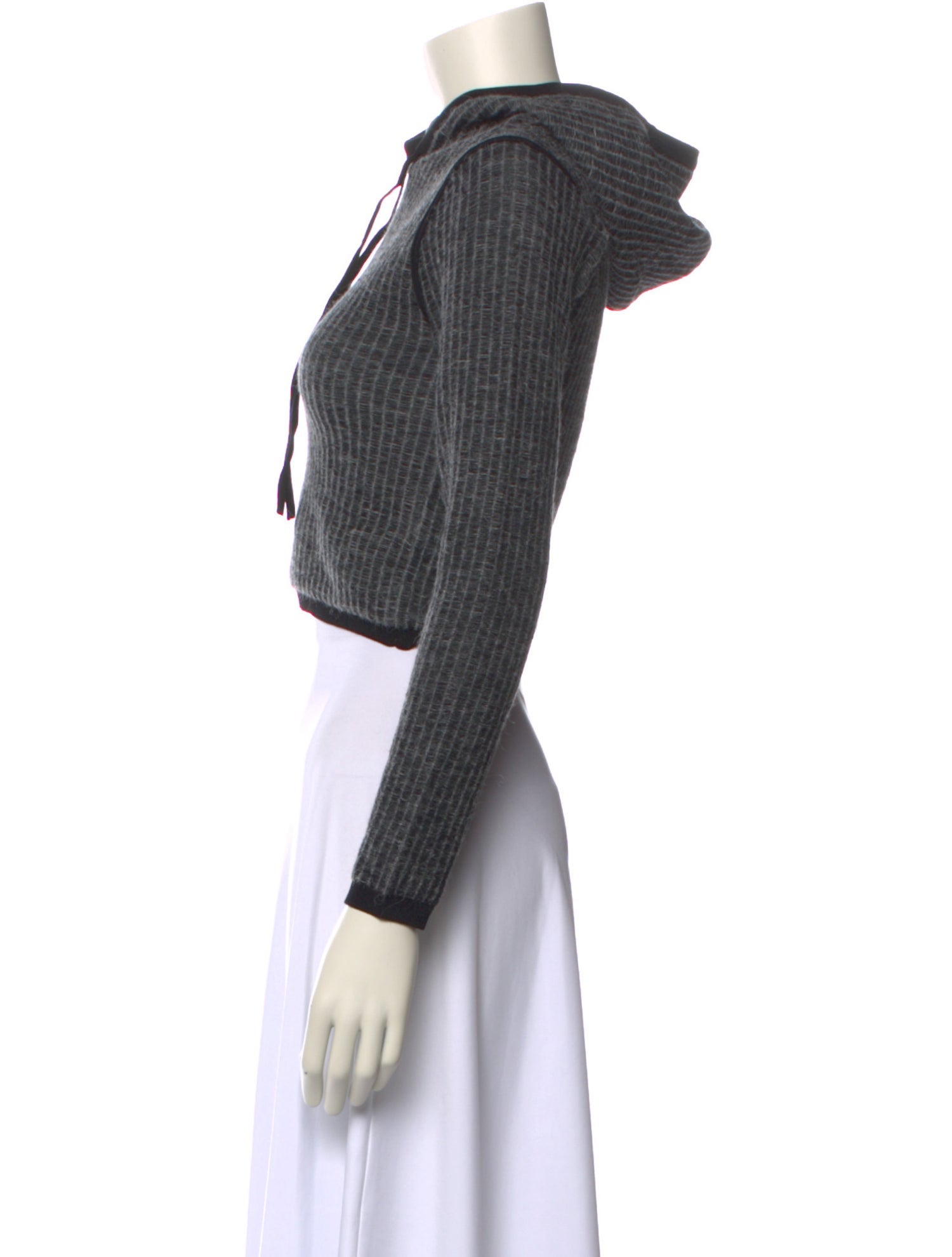 Eckhaus Latta V-Neck Long Sleeve Crop Top