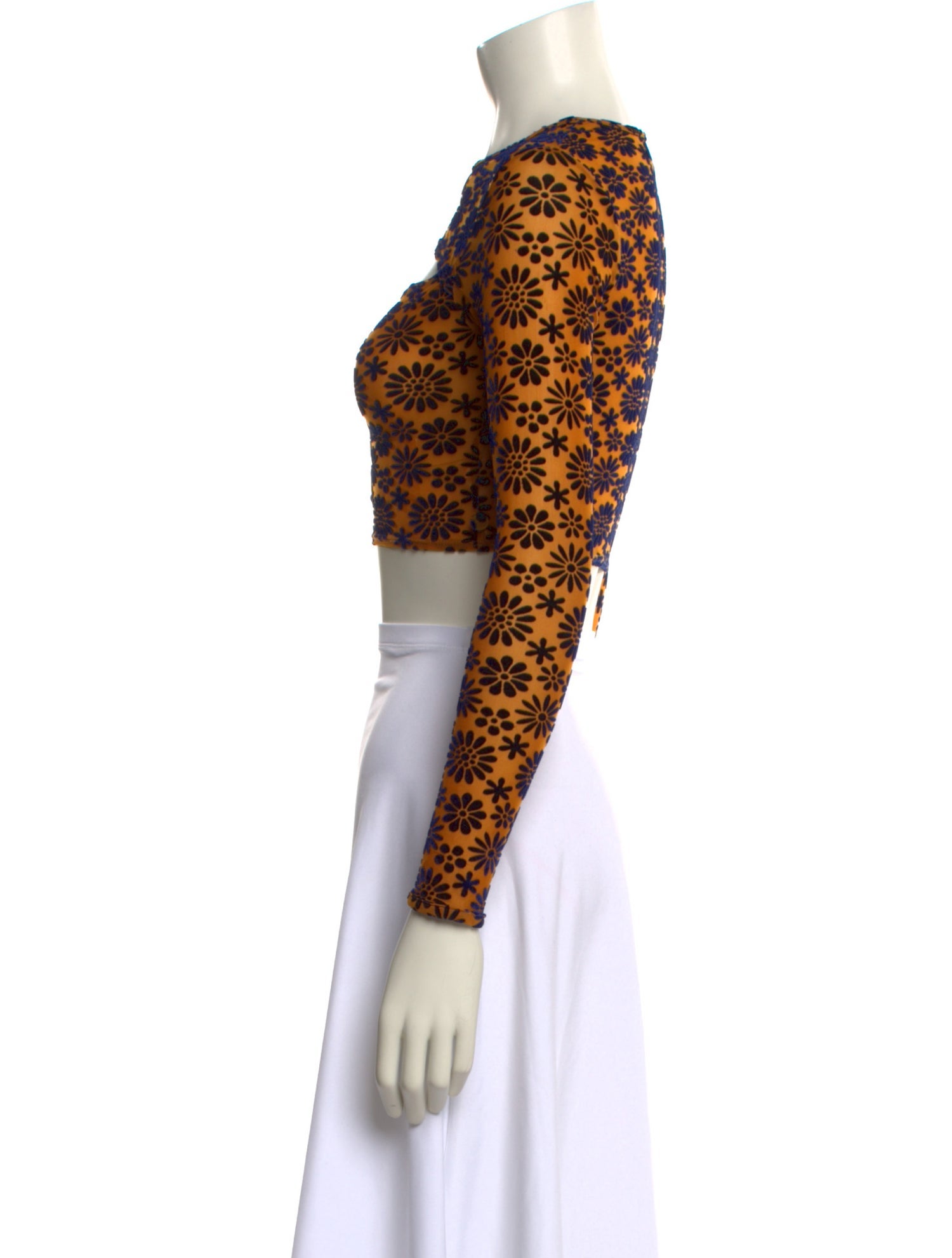 Eckhaus Latta Printed Bateau Neckline Crop Top