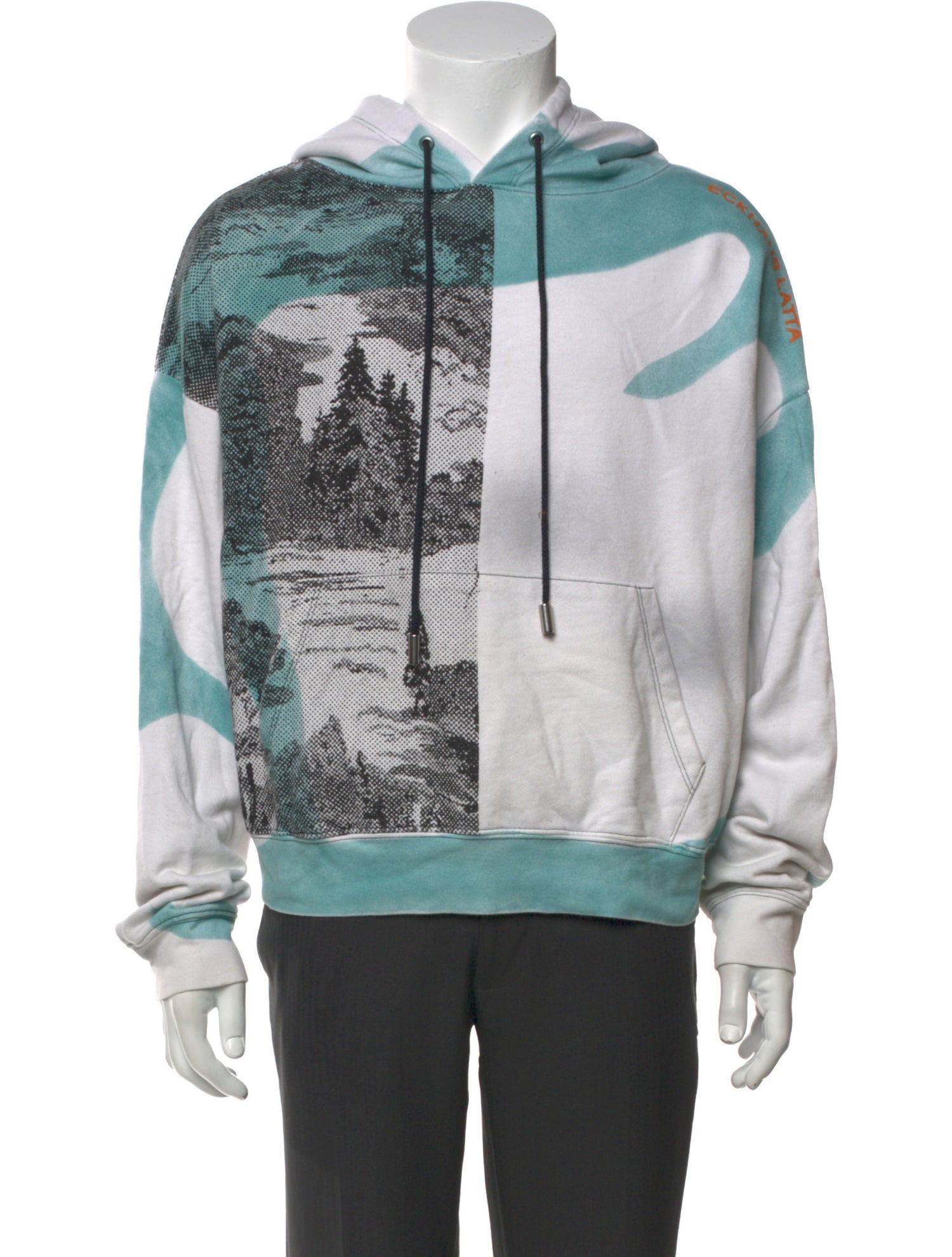 Eckhaus Latta Graphic Print Crew Neck Hoodie