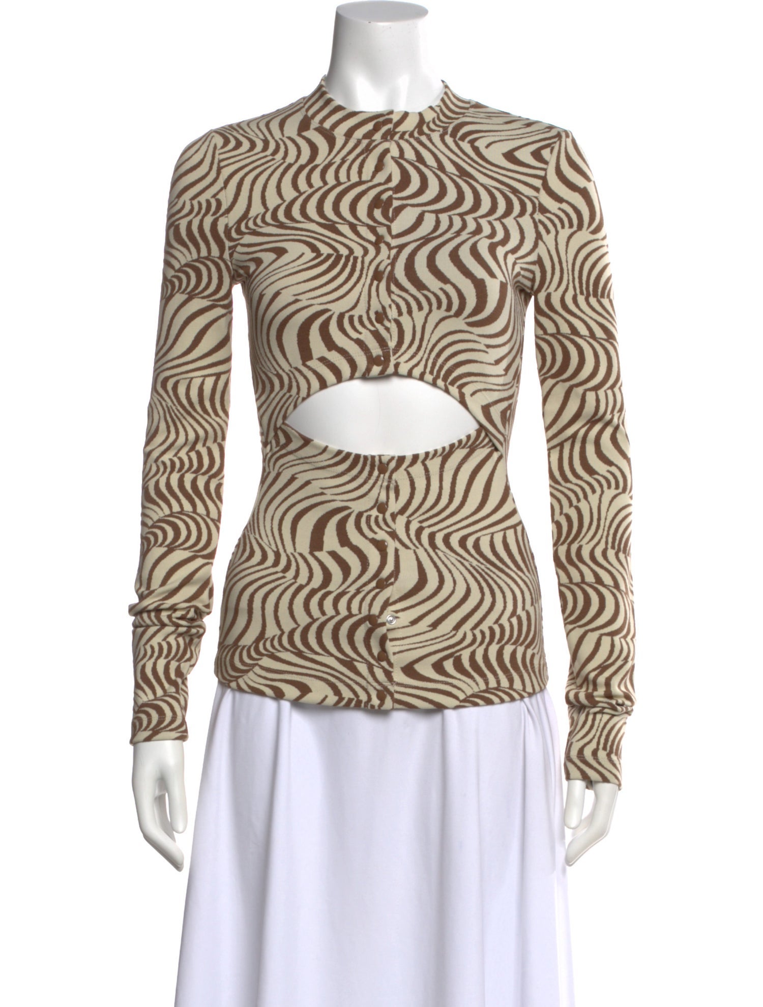 Eckhaus Latta Patterned Mock Neck Top