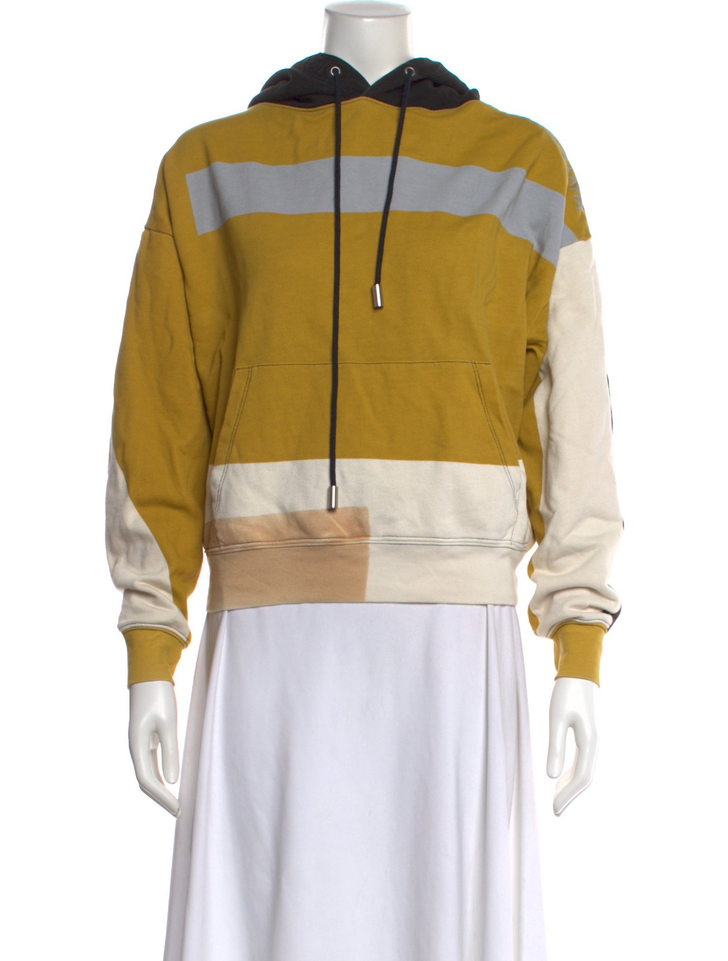 Eckhaus Latta Colorblock Pattern Crew Neck Hoodie