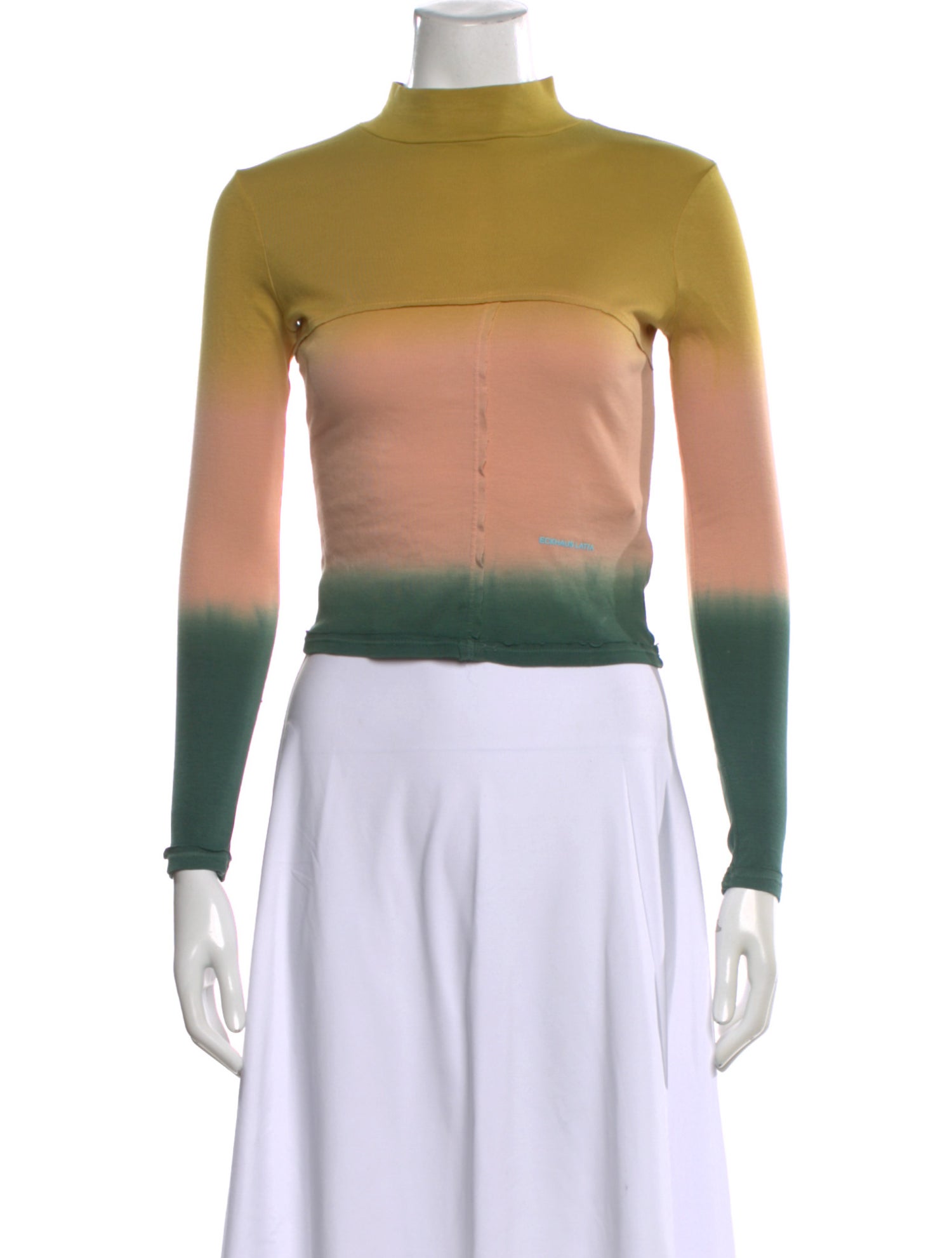 Eckhaus Latta Tie-Dye Print Mock Neck Top