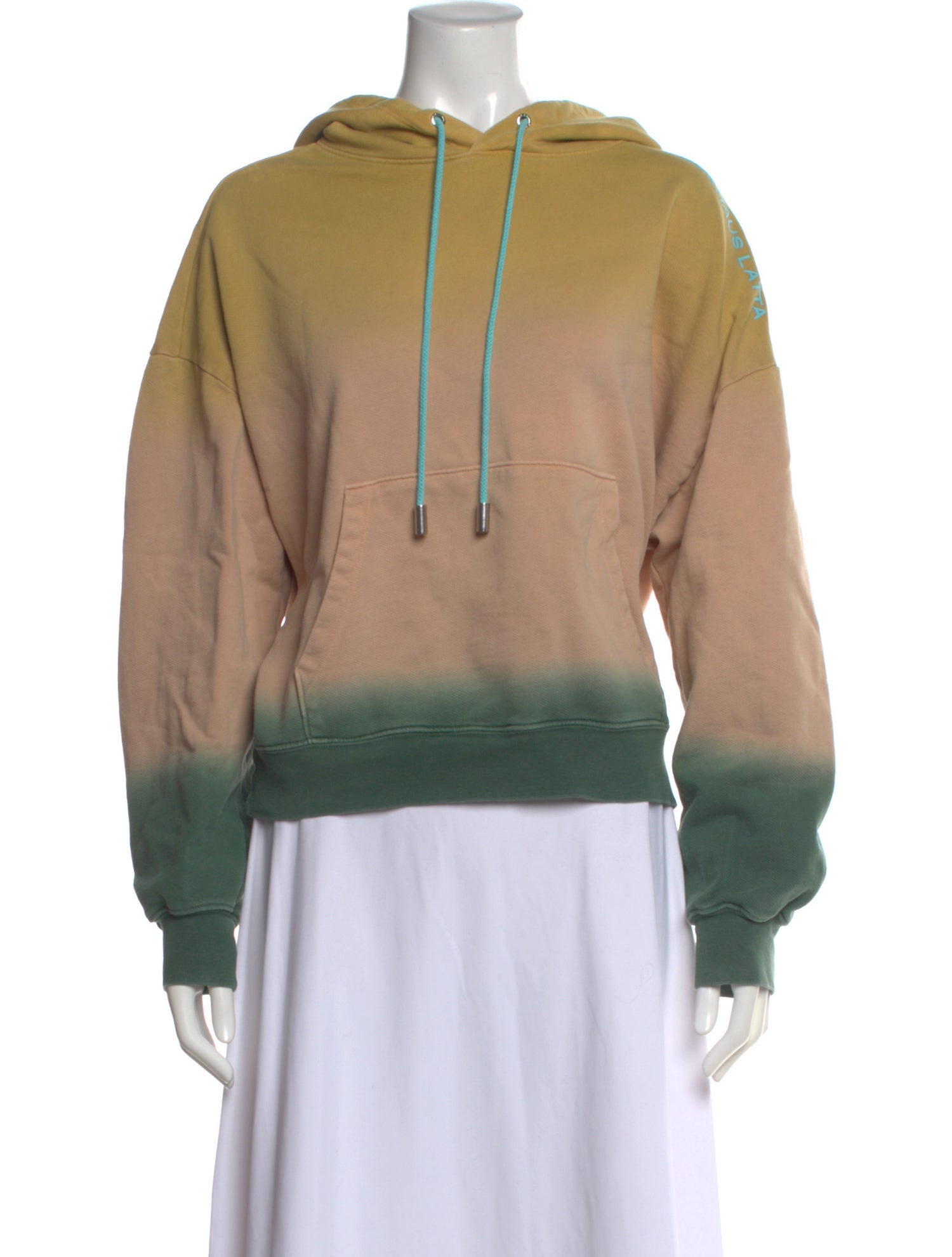Eckhaus Latta Colorblock Pattern Crew Neck Hoodie