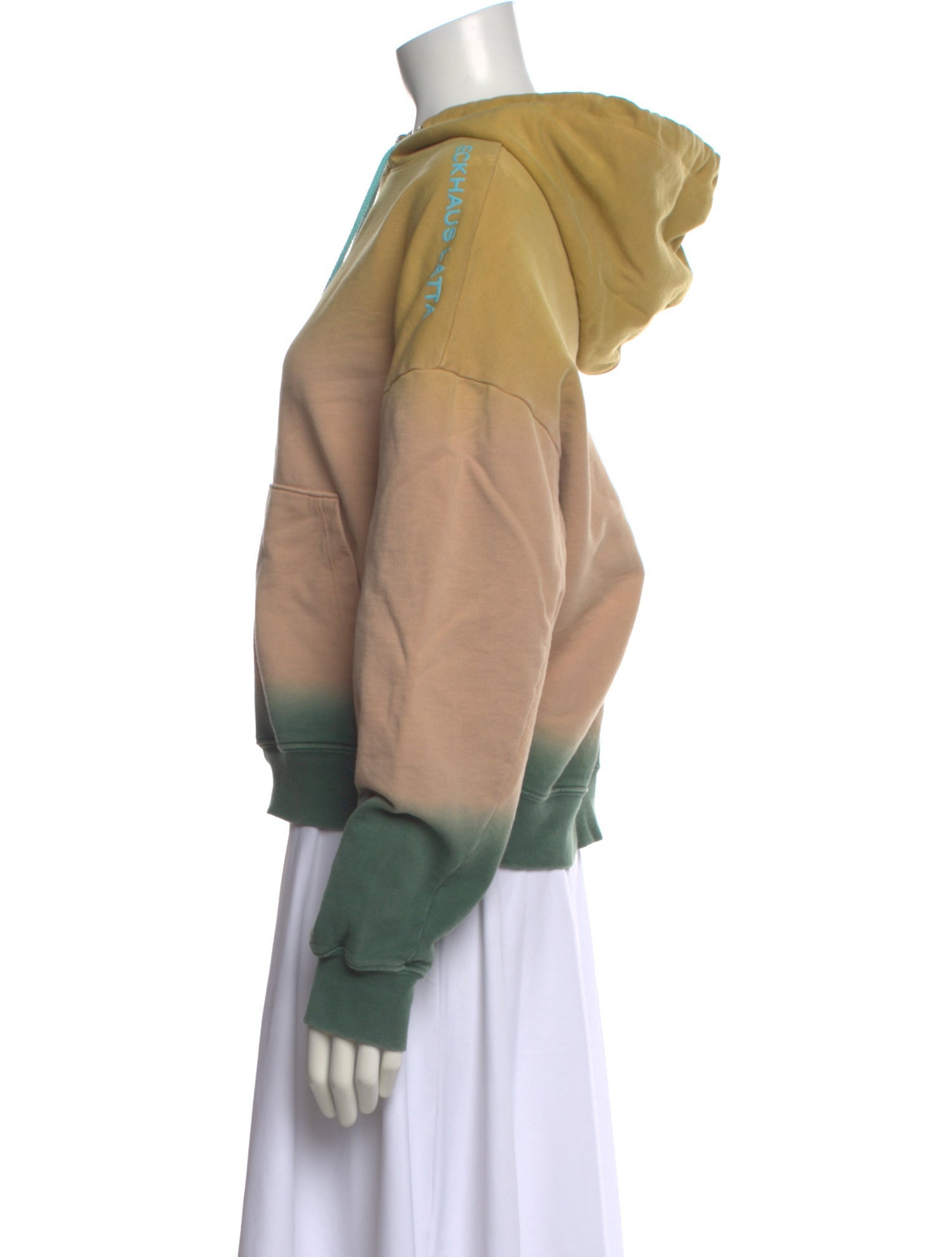 Eckhaus Latta Colorblock Pattern Crew Neck Hoodie