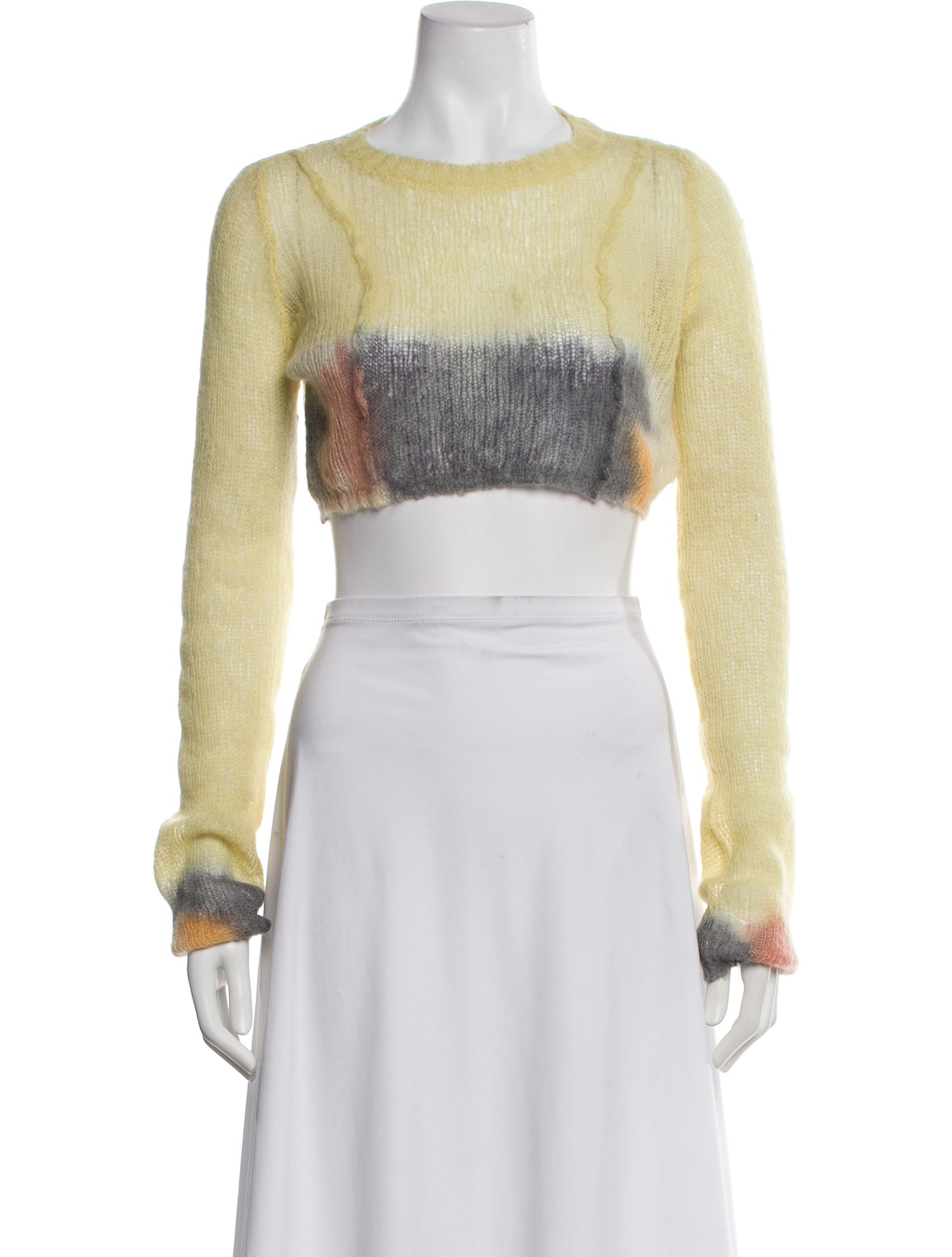 Eckhaus Latta Kid Mohair Colorblock Pattern Sweater
