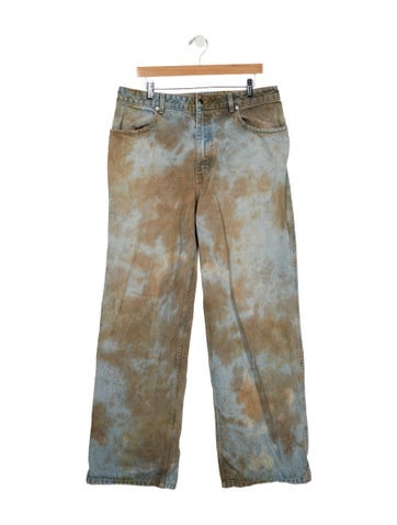 Pre-owned Eckhaus Latta High-rise Straight Leg Jeans In Blue