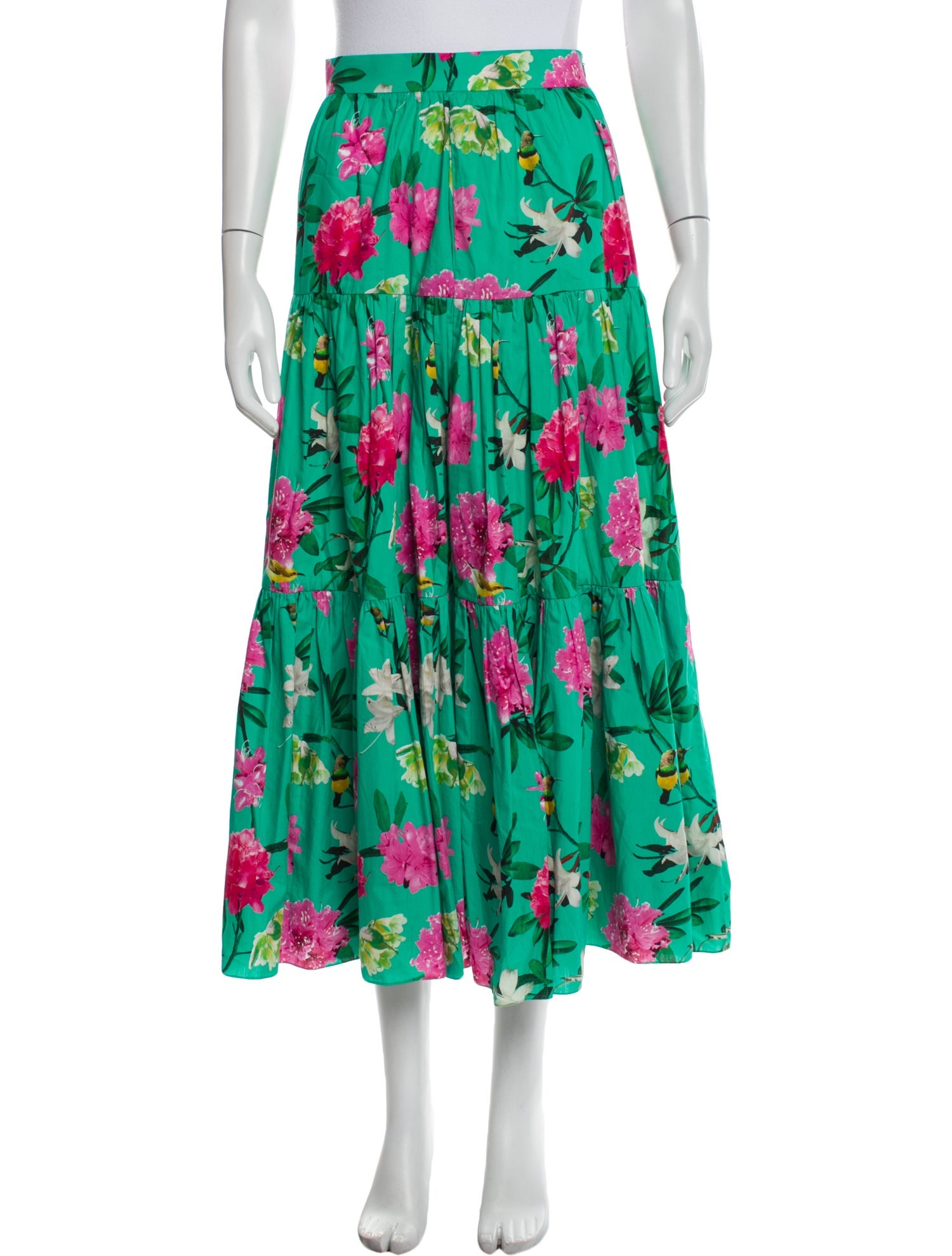 Eliza Christoph Silk Midi Length Skirt