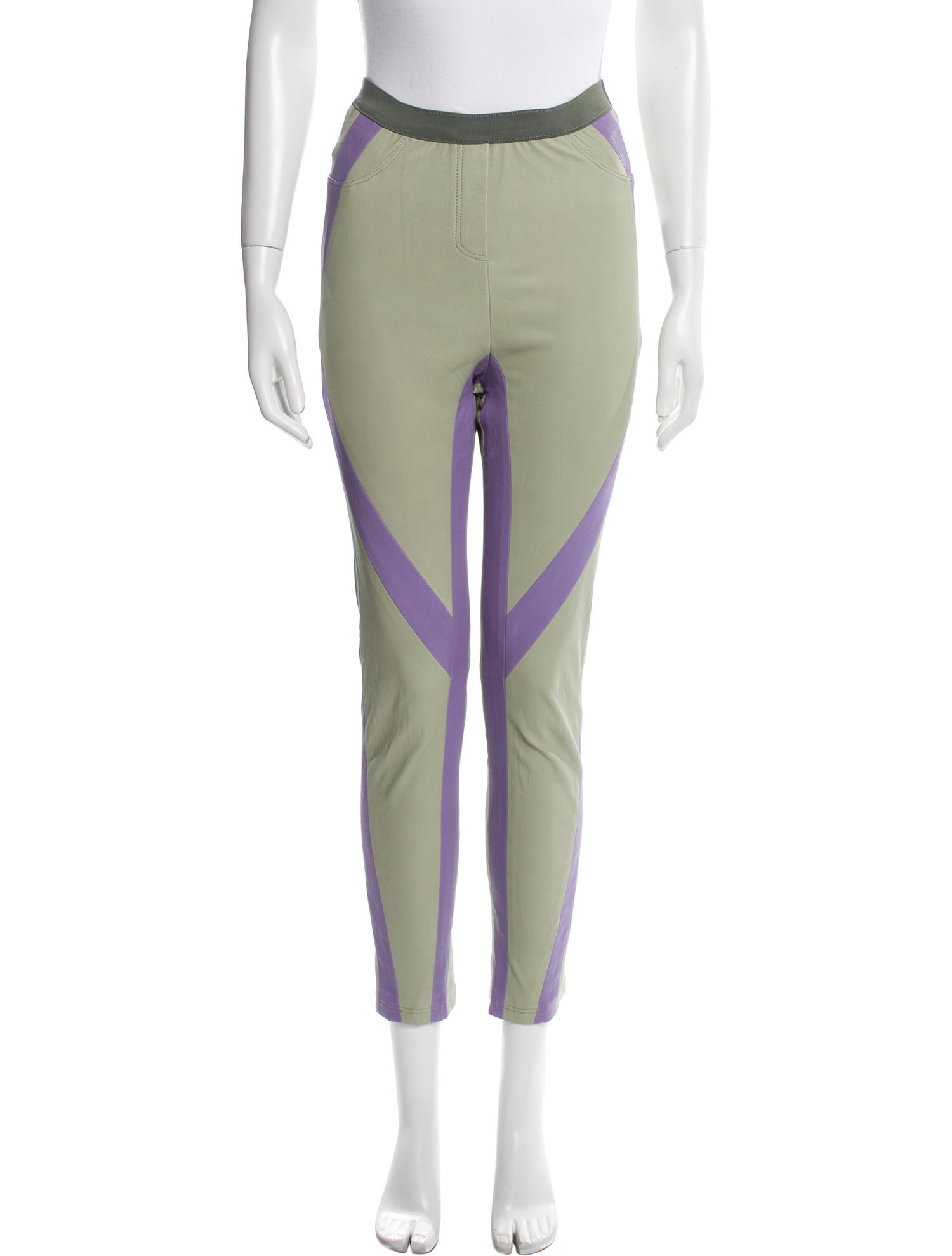 Ezgi Cinar Colorblock Pattern Skinny Leg Pants