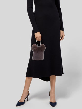 Edun Raffia Pom Pom Mini Bag