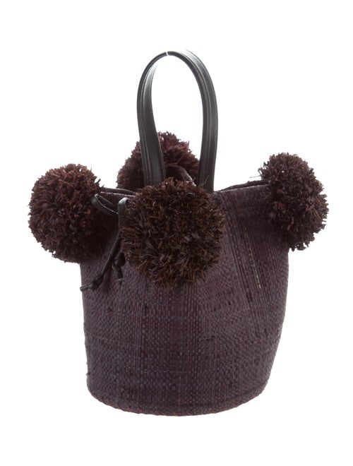 Edun Raffia Pom Pom Mini Bag