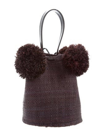 Edun Raffia Pom Pom Mini Bag