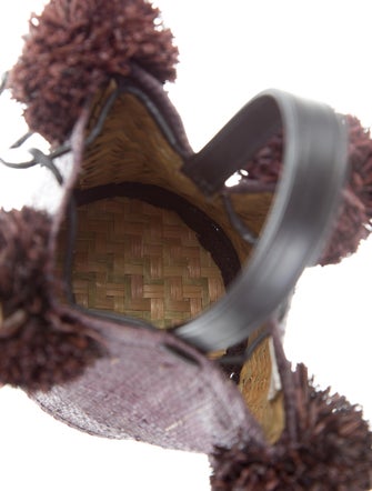 Edun Raffia Pom Pom Mini Bag