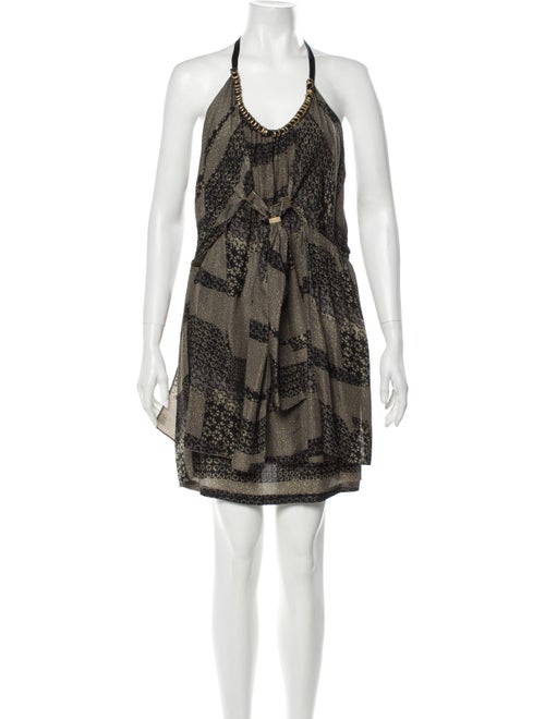 Edun Silk Mini Dress Green