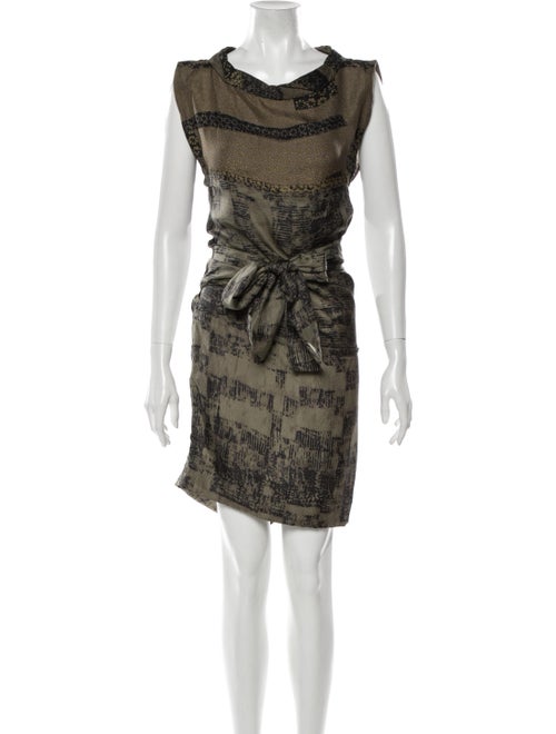 Edun Silk Mini Dress Green