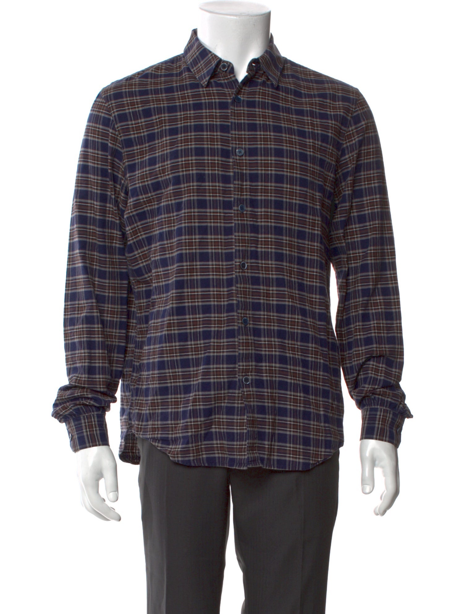 Editions M.R Plaid Print Long Sleeve Shirt