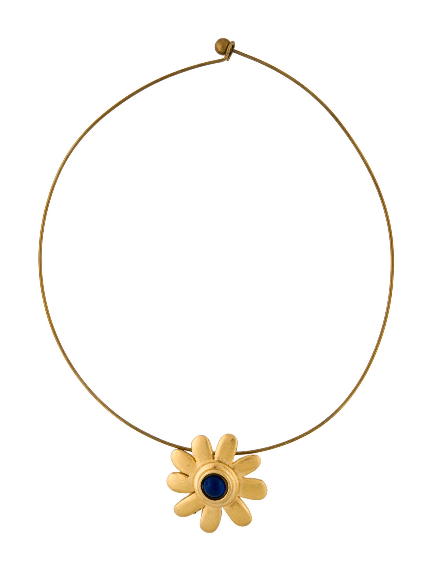 Edouard Rambaud Resin Flower Pendant Choker Necklace
