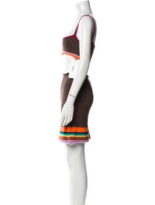 Edward Cuming Merino Wool Striped Skirt Set