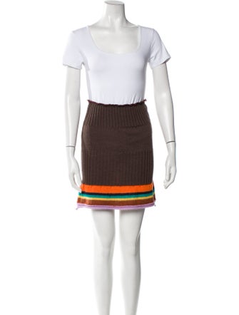 Edward Cuming Merino Wool Striped Skirt Set
