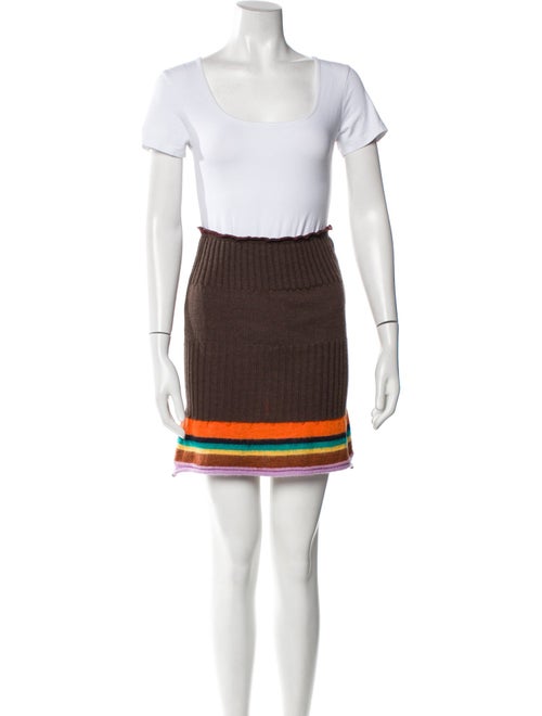 Edward Cuming Merino Wool Striped Skirt Set