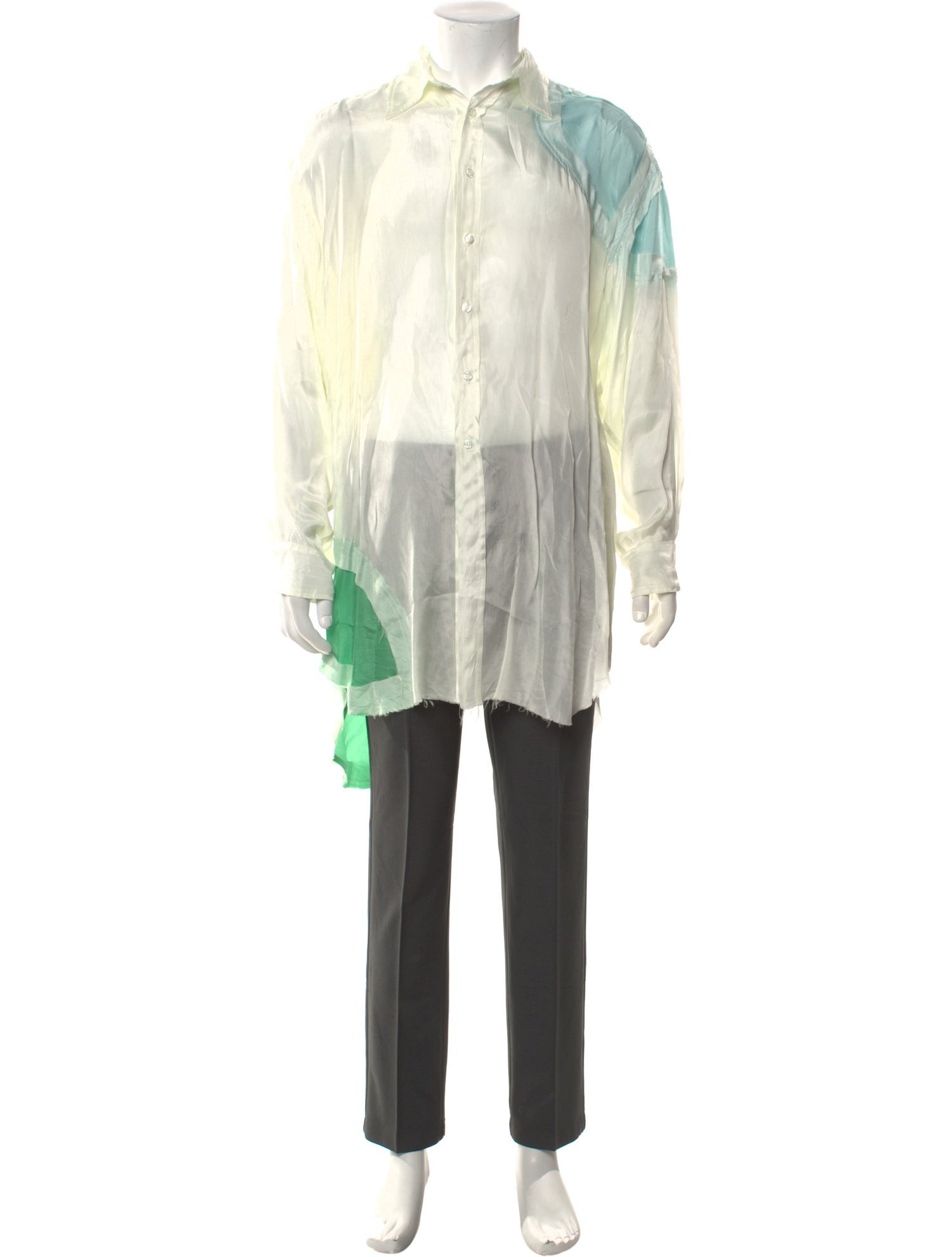 Edward Cuming Colorblock Pattern Long Sleeve Dress Shirt