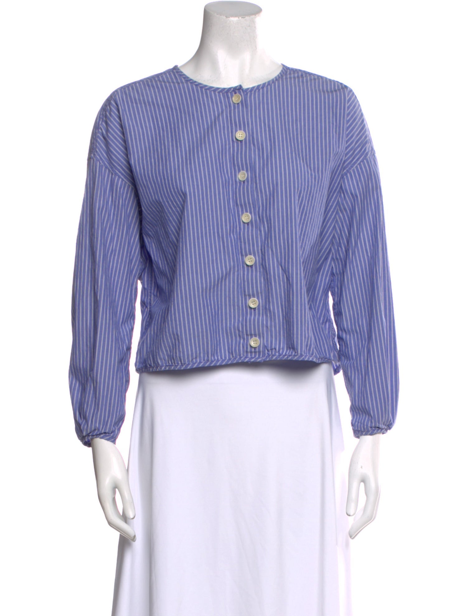 Entireworld Striped Crew Neck Crop Top