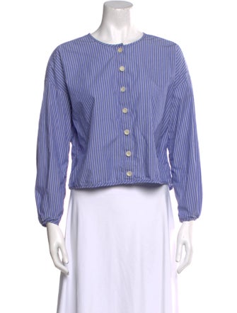 Entireworld Striped Crew Neck Crop Top