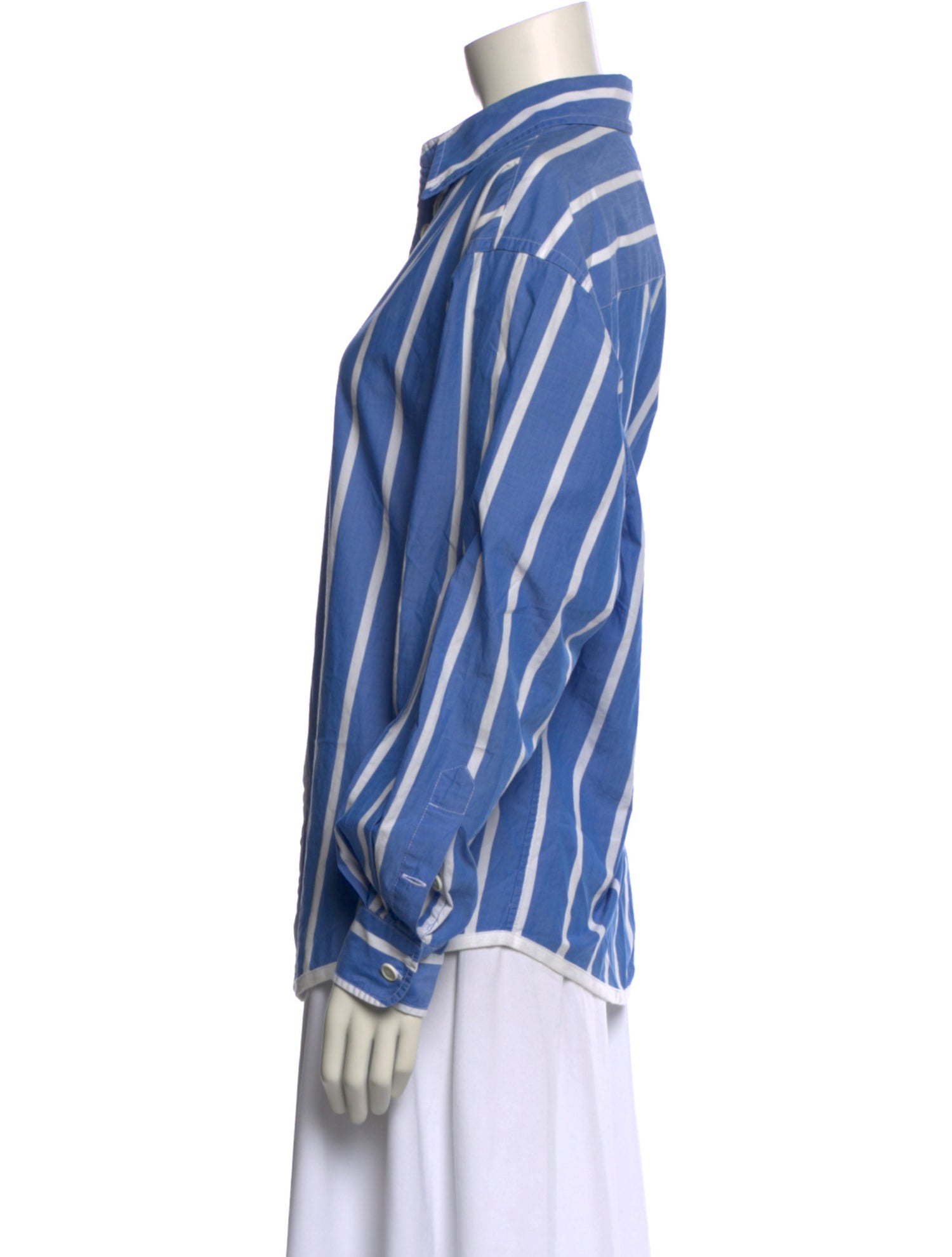 Entireworld Striped Long Sleeve Button-Up Top