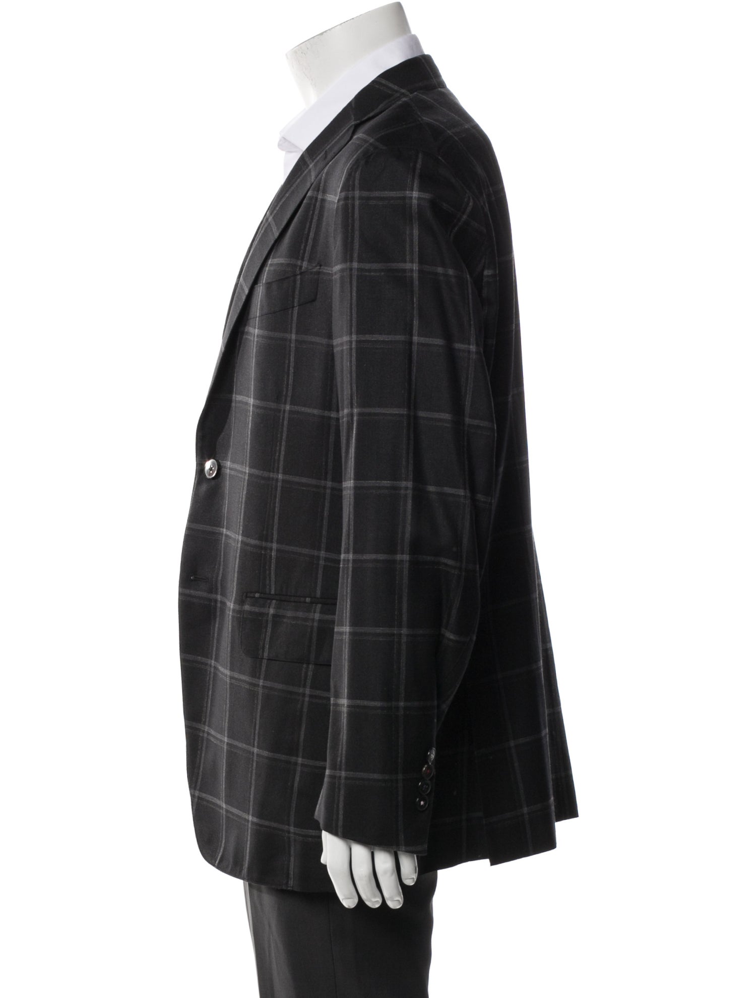 Eidos Wool Plaid Print Blazer