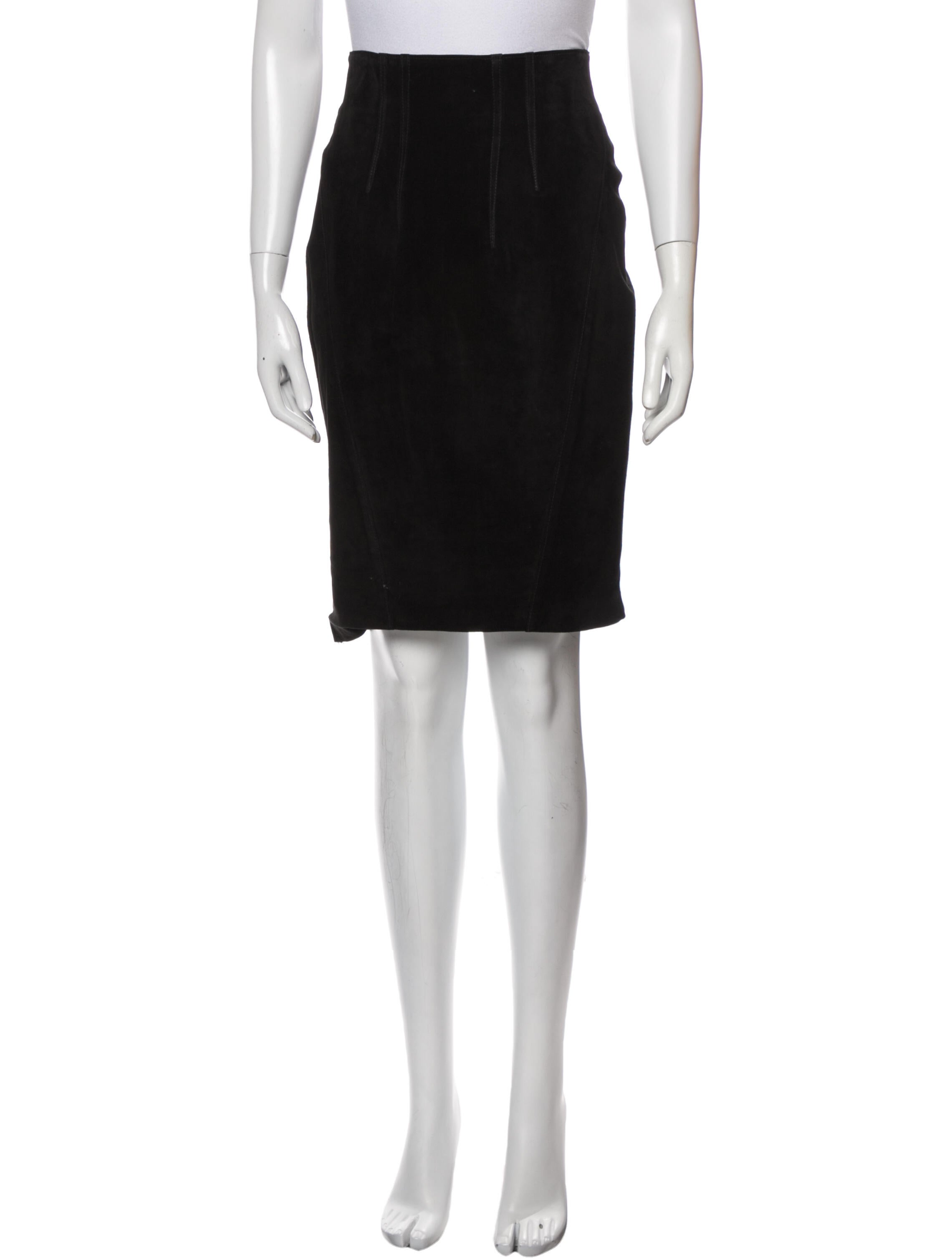 Jean Claude Jitrois Leather Knee-Length Skirt