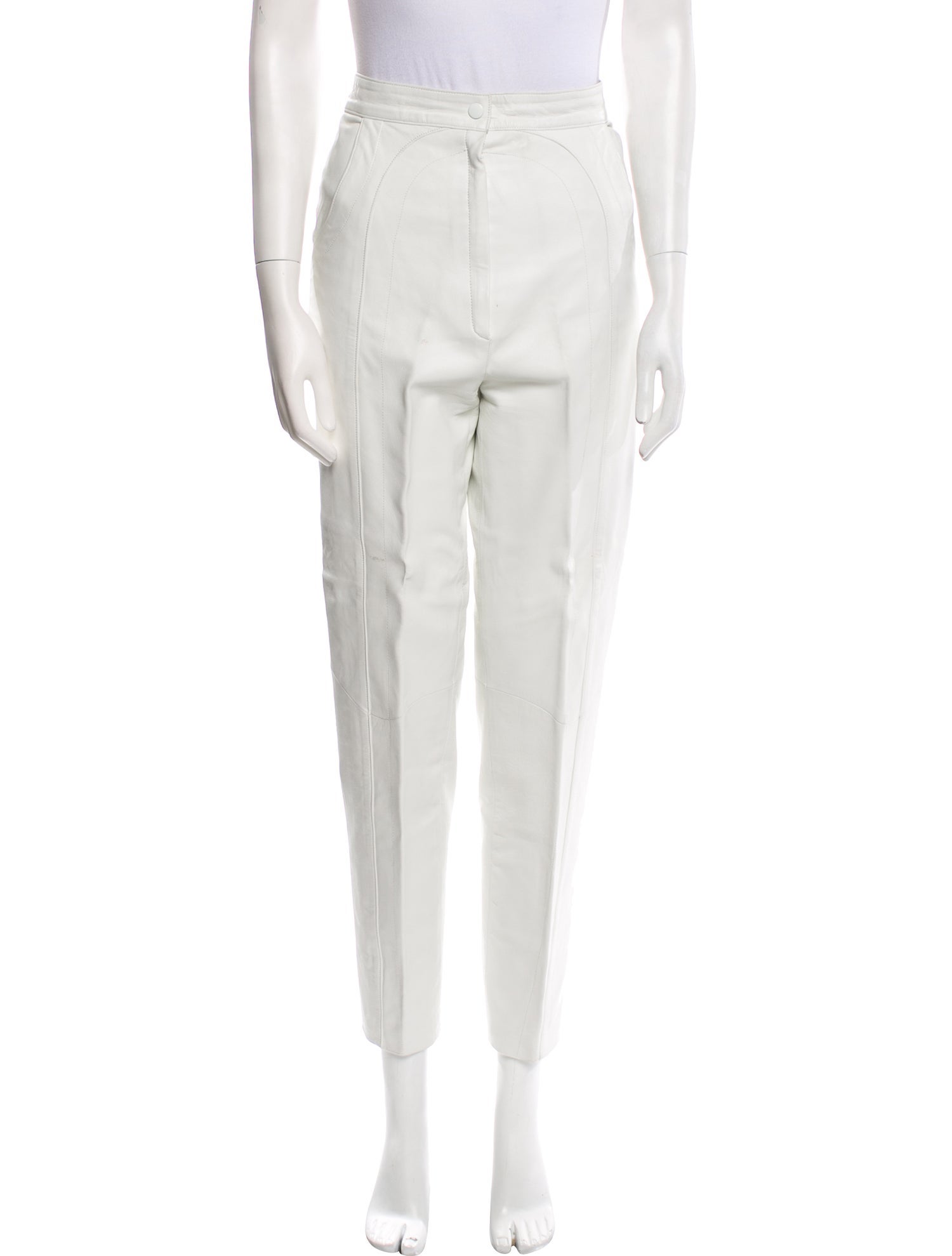 Jean Claude Jitrois Leather Straight Leg Pants