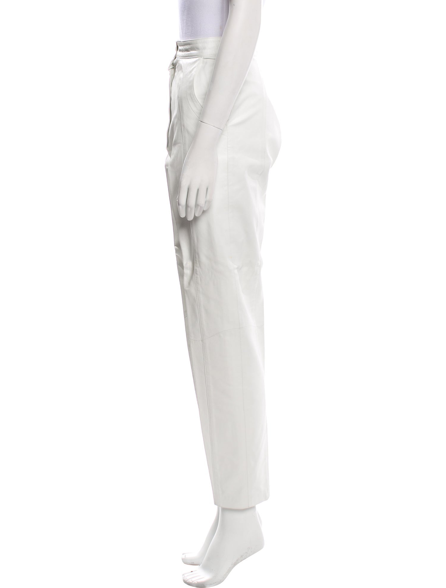 Jean Claude Jitrois Leather Straight Leg Pants