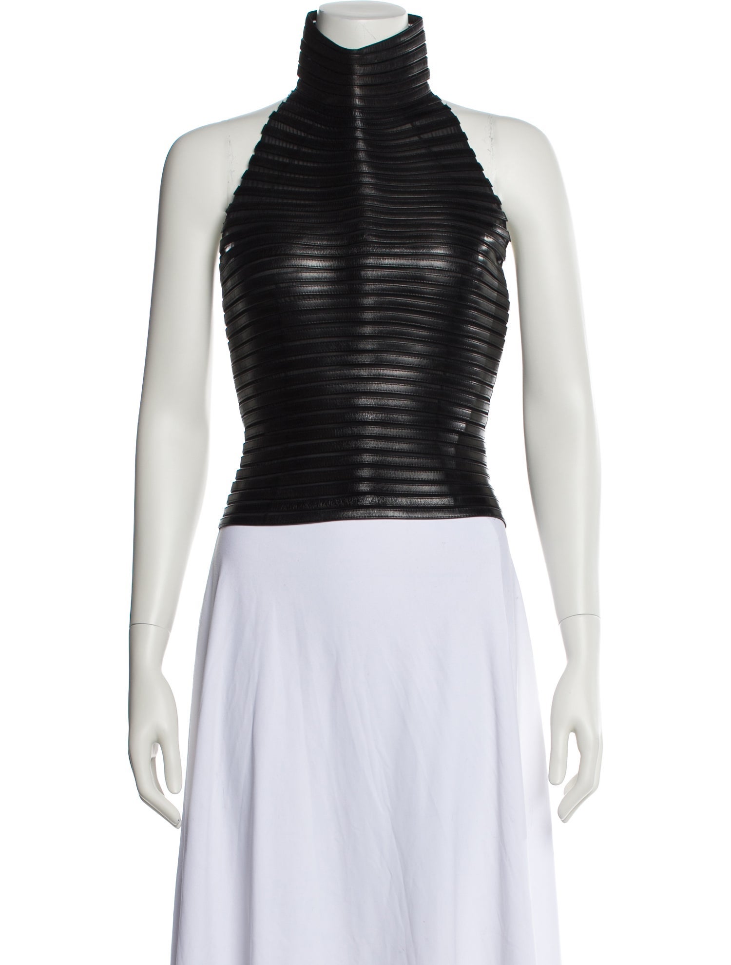 Jean Claude Jitrois Turtleneck Sleeveless Crop Top