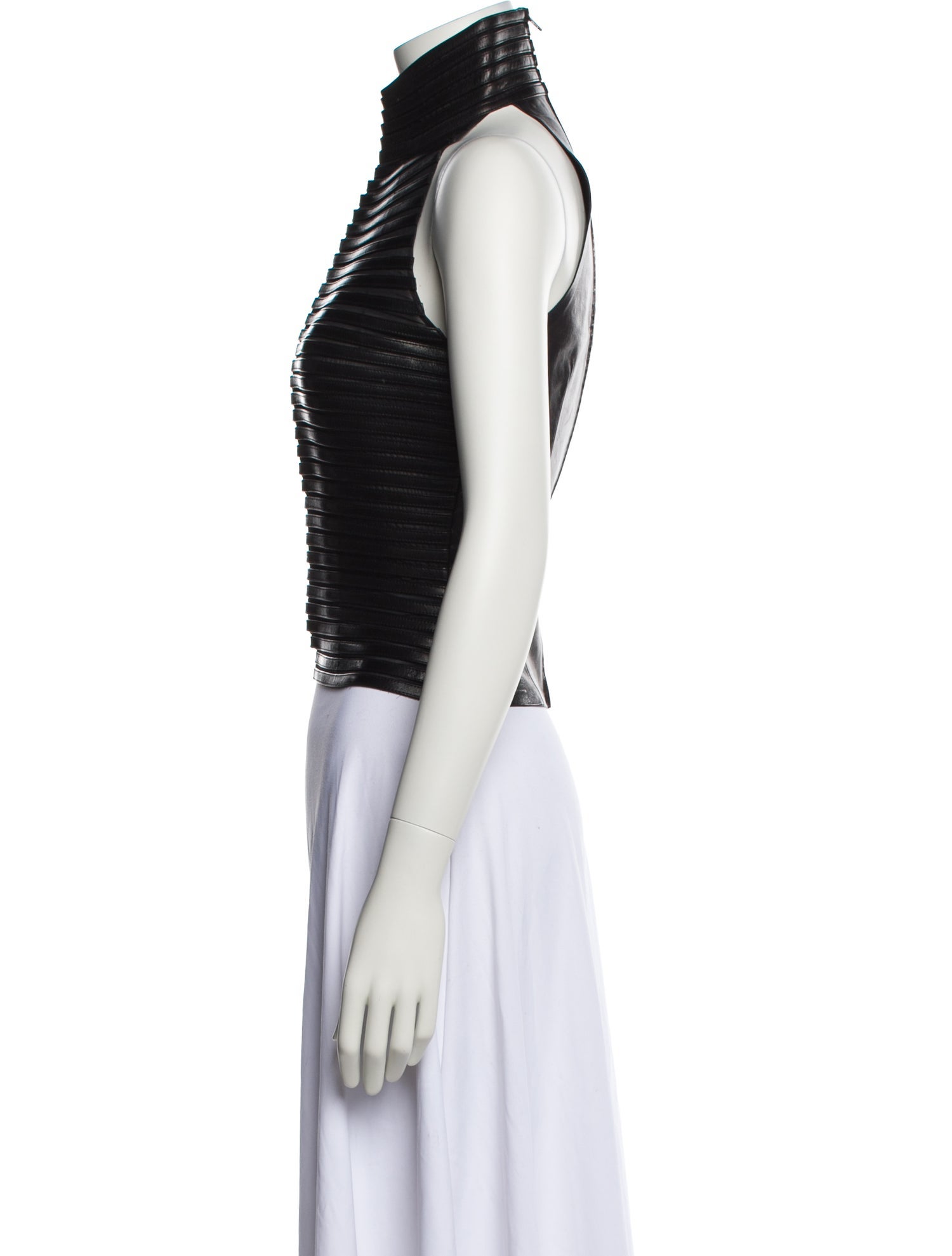 Jean Claude Jitrois Turtleneck Sleeveless Crop Top