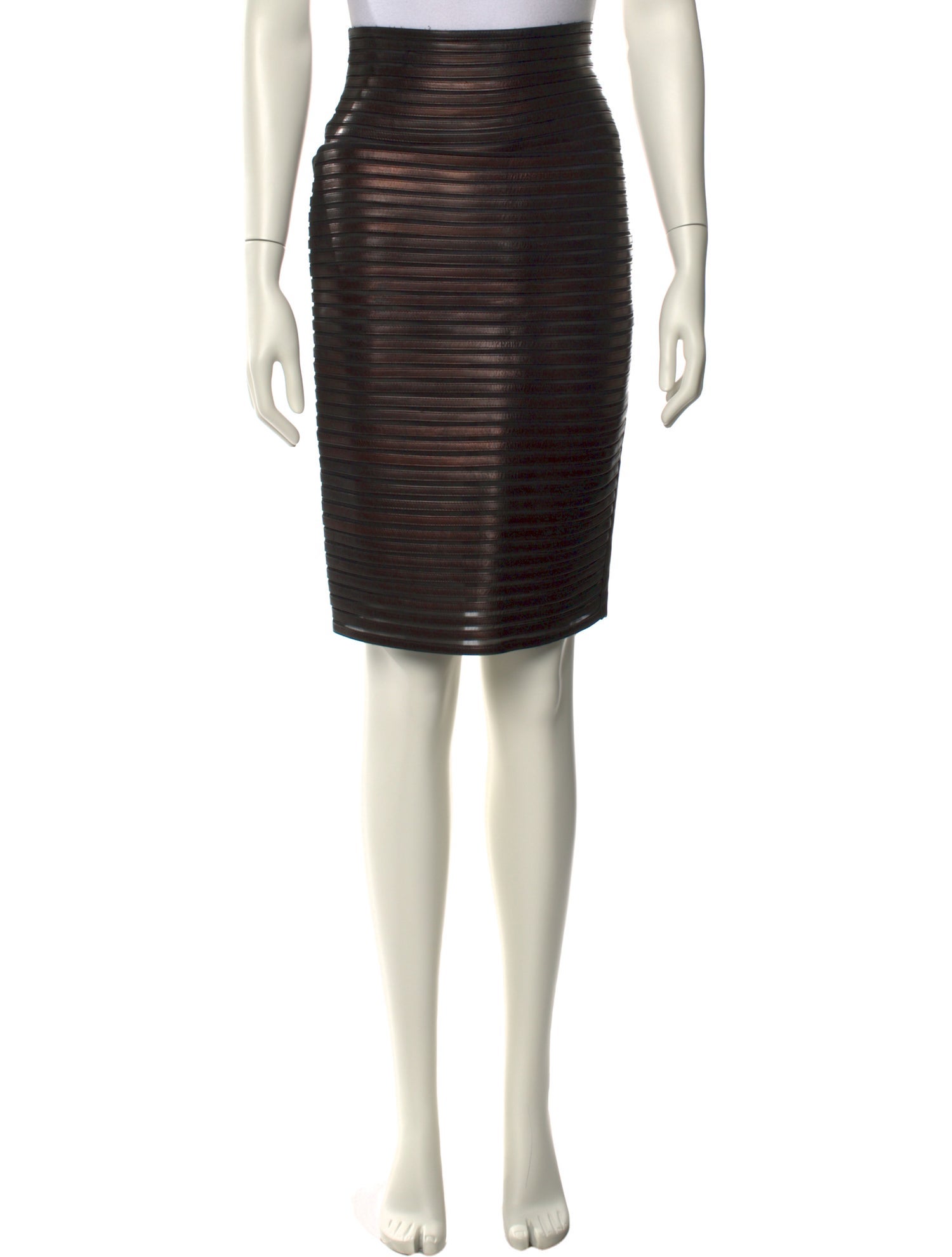 Jean Claude Jitrois Leather Knee-Length Skirt