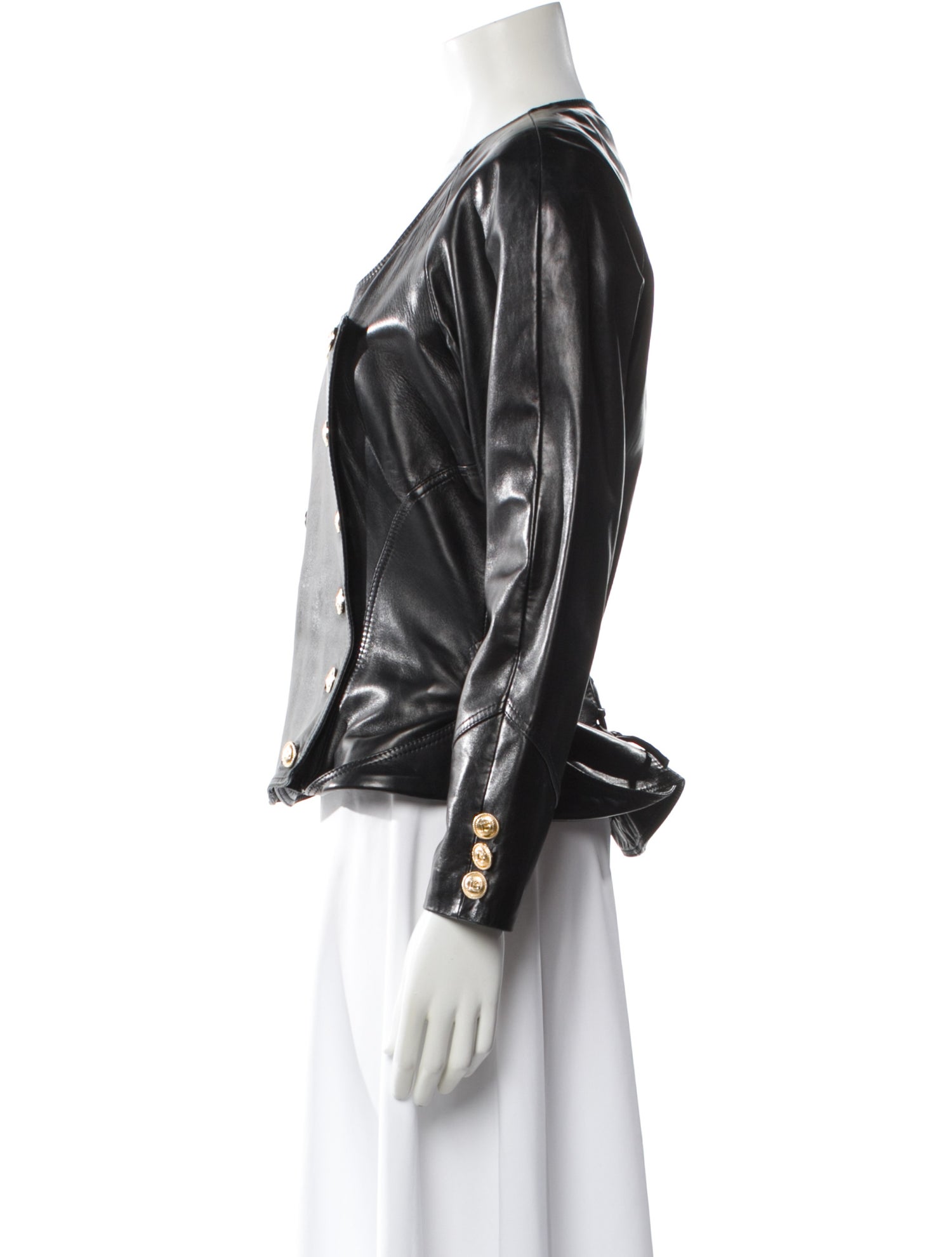 Jean Claude Jitrois Leather Crew Neck Top