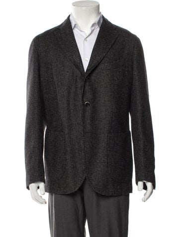 Eddy & Bros Suiting Wool Houndstooth Print Blazer L