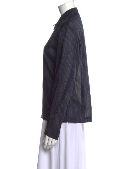 Emanuel by Emanuel Ungaro Suede Long Sleeve Button-Up Top