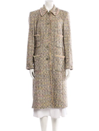 Emanuel by Emanuel Ungaro Tweed Pattern Faux Fur Coat