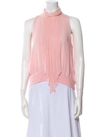 Emanuel by Emanuel Ungaro Mock Neck Sleeveless Blouse