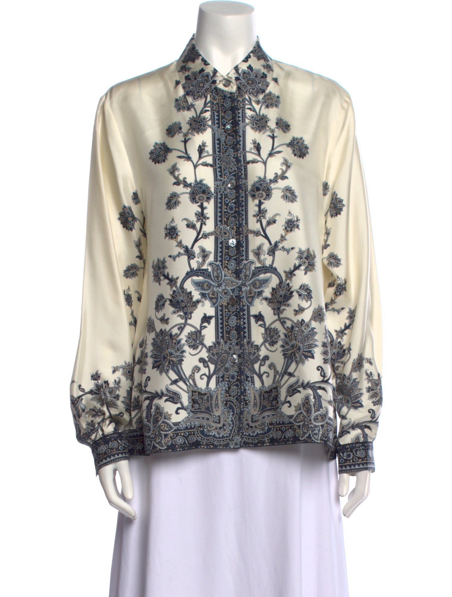 Emanuel by Emanuel Ungaro Silk Printed Button-Up Top