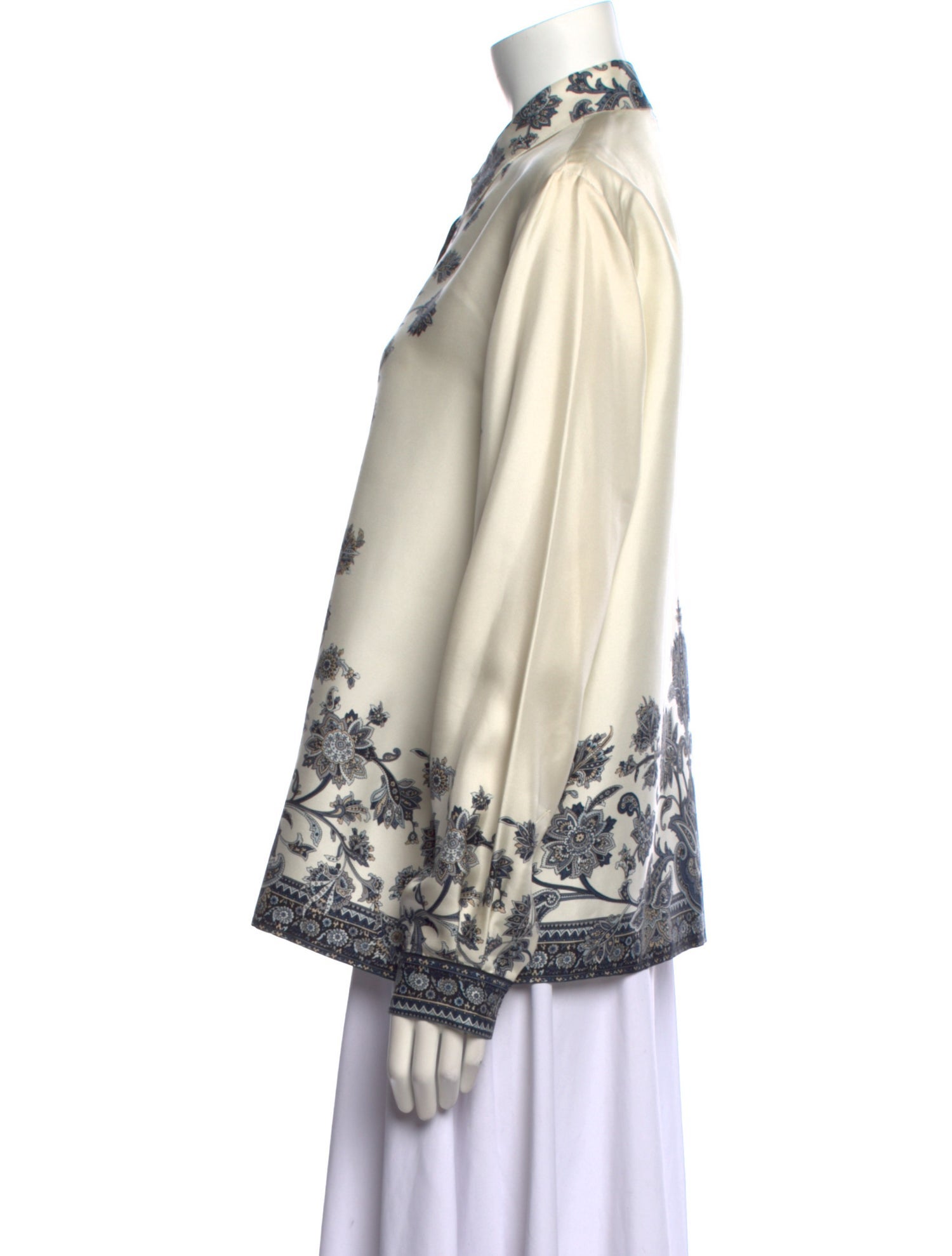 Emanuel by Emanuel Ungaro Silk Printed Button-Up Top