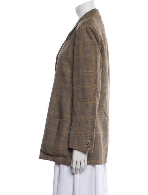 Emanuel by Emanuel Ungaro Wool Plaid Print Blazer