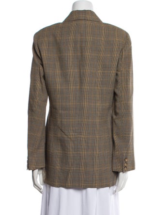 Emanuel by Emanuel Ungaro Wool Plaid Print Blazer