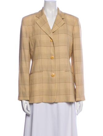 Emanuel by Emanuel Ungaro Wool Plaid Print Blazer